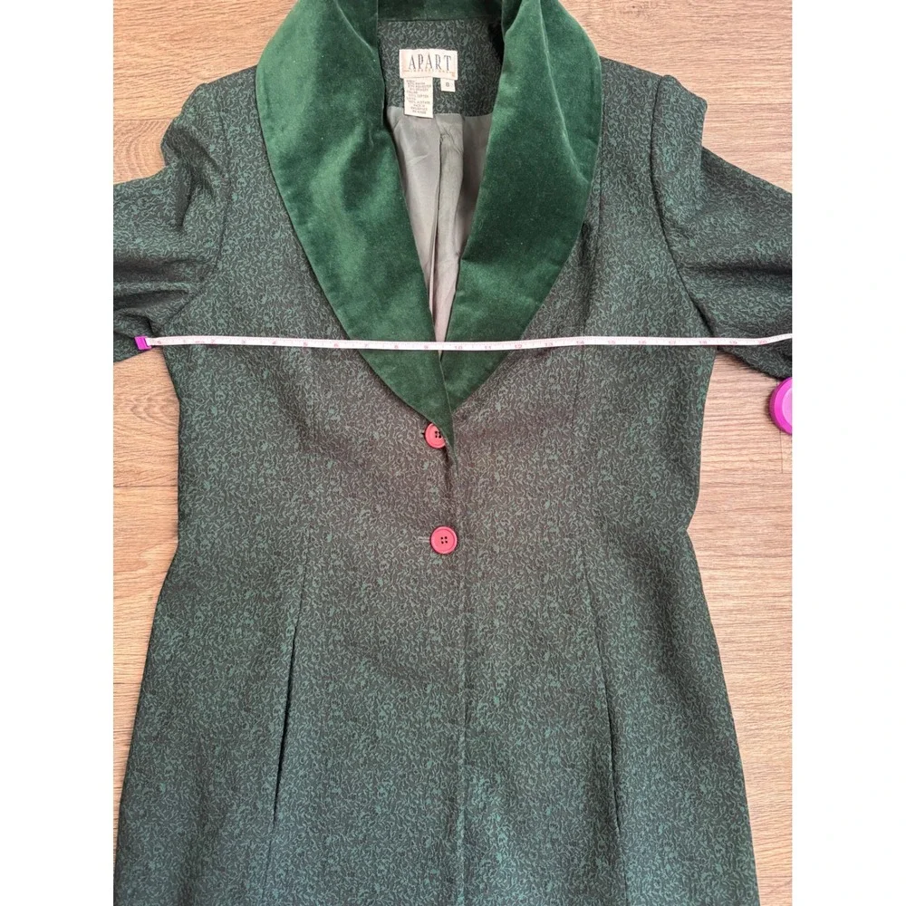 Apart Impressions Vintage Womens Green Dress Coat‎ Long Blazer Size 8
